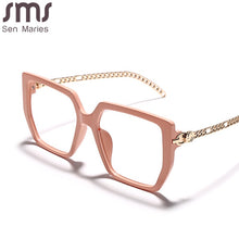 Load image into Gallery viewer, Retro Square Optical Glasses Frames Men Women Glasses Clear Lens Eyeglasses Spectacle Frame Gold Chain Acetate