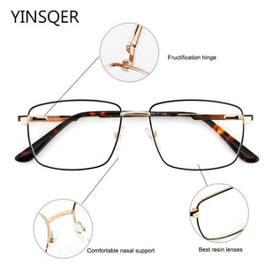 Retro Square Optical Men Prescription Eyewear Without Diopter Spectacle Frames Women‘s Vintage Glasses Stylish Eyeglass Metal