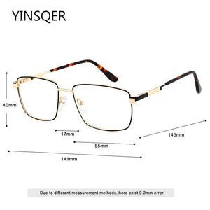 Retro Square Optical Men Prescription Eyewear Without Diopter Spectacle Frames Women‘s Vintage Glasses Stylish Eyeglass Metal