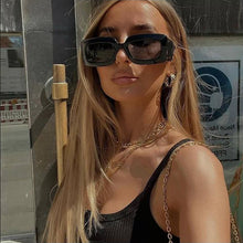 Carica l&#39;immagine nel visualizzatore di Gallery, Occhiali da sole quadrati retrò Montature grandi Lenti rettangolari Occhiali da sole Designer di marca Abbigliamento da esterno Gafas Oculos Occhiali da sole