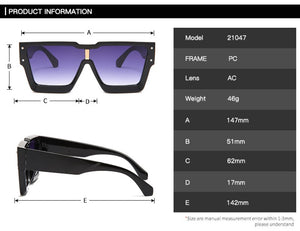 Retro Square Sunglasses Designer Ladies Oversized Sunglasses for Men and Women Gafas De Sol Oculos UV400