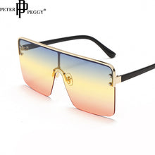 Load image into Gallery viewer, Retro Square Sunglasses Ladies  Brand Designer Sunglasses Ladies Alloy One Piece Oversized Glasses Oculos De Sol Black