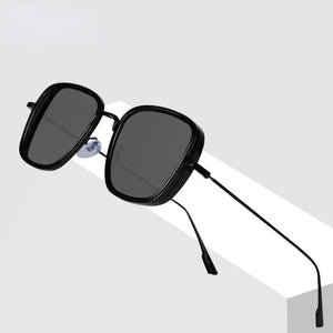 Retro Square Sunglasses Men Tony Stark Sun Glasses  Brand Designer Steampunk Sunglasses Red Black Sunglass Women UV400