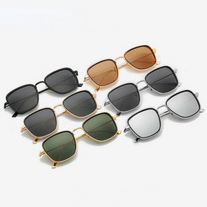Retro Square Sunglasses Men Tony Stark Sun Glasses  Brand Designer Steampunk Sunglasses Red Black Sunglass Women UV400