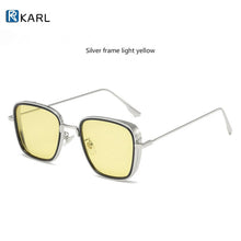 Carica l'immagine nel visualizzatore di Gallery, Occhiali da sole quadrati retrò da uomo Occhiali da sole Tony Stark Designer di marca Occhiali da sole Steampunk Occhiali da sole rossi neri da donna UV400