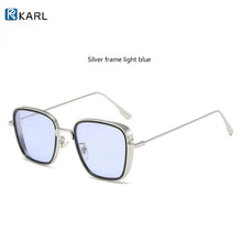 Carica l'immagine nel visualizzatore di Gallery, Occhiali da sole quadrati retrò da uomo Occhiali da sole Tony Stark Designer di marca Occhiali da sole Steampunk Occhiali da sole rossi neri da donna UV400