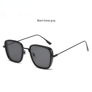 Retro Square Sunglasses Men Tony Stark Sun Glasses  Brand Designer Steampunk Sunglasses Red Black Sunglass Women UV400