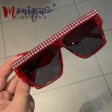 Carica l&#39;immagine nel visualizzatore di Gallery, Occhiali da sole quadrati retrò Occhiali da donna firmati di marca Occhiali da vista oversize con protezione UV Gafas