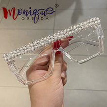Carica l&#39;immagine nel visualizzatore di Gallery, Occhiali da sole quadrati retrò Occhiali da donna firmati di marca Occhiali da vista oversize con protezione UV Gafas