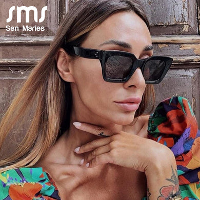 Retro Square Sunglasses Women Men Brand Design Vintage Sun Glasses For Women Men Black Classic Glasses UV400 oculos