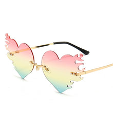 Load image into Gallery viewer, Retro Steampunk Heart Shape Gradient Sunglasses Women Brand Designer Punk Rimless Sunglasses Shades Lunette De Soleil Femme