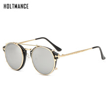 Load image into Gallery viewer, Retro Steampunk Round Clip On Sunglasses Men Women Double Layer Removable Lens Baroque Carved Legs Glasses UV400 With Box