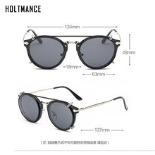 Load image into Gallery viewer, Retro Steampunk Round Clip On Sunglasses Men Women Double Layer Removable Lens Baroque Carved Legs Glasses UV400 With Box