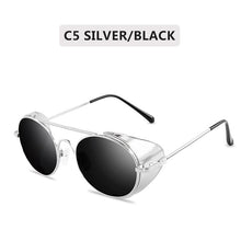 Load image into Gallery viewer, Retro Steampunk Style Sunglasses Men Women Brand Designer  Round Metal Frame Punk Metal Shields Lens Sun Glasses Gafas de Sol