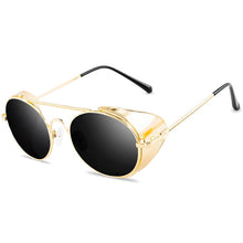 Load image into Gallery viewer, Retro Steampunk Style Sunglasses Men Women Brand Designer  Round Metal Frame Punk Metal Shields Lens Sun Glasses Gafas de Sol