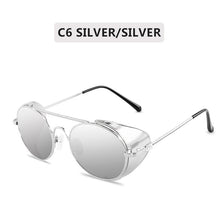 Carica l&#39;immagine nel visualizzatore di Gallery, Retro Steampunk Style Sunglasses Men Women Brand Designer  Round Metal Frame Punk Metal Shields Lens Sun Glasses Gafas de Sol