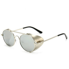 Load image into Gallery viewer, Retro Steampunk Sunglasses  Round Sunglasses Metal Side Cover Cool Brand Design Sunglasses Oculos De Sol UV400
