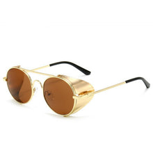 Load image into Gallery viewer, Retro Steampunk Sunglasses  Round Sunglasses Metal Side Cover Cool Brand Design Sunglasses Oculos De Sol UV400
