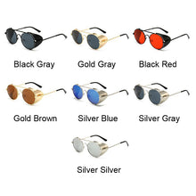 Load image into Gallery viewer, Retro Steampunk Sunglasses Men Women Brand Designer Classic Vintage Round Sun Glasses Male Female Black Driving Eyewear