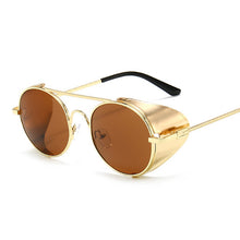 Load image into Gallery viewer, Retro Steampunk Sunglasses Men Women Brand Designer Classic Vintage Round Sun Glasses Male Female Black Driving Eyewear