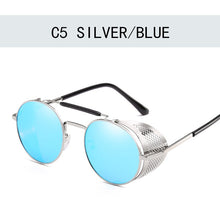 Carica l'immagine nel visualizzatore di Gallery, Occhiali da sole Steampunk retrò Occhiali da sole rotondi Designer Steam Punk Scudi in metallo Occhiali da sole Uomo Donna UV400 Gafas de Sol 66247 