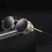 Carica l'immagine nel visualizzatore di Gallery, Occhiali da sole Steampunk retrò Occhiali da sole rotondi Designer Steam Punk Scudi in metallo Occhiali da sole Uomo Donna UV400 Gafas de Sol 66247 