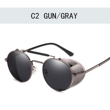 Carica l'immagine nel visualizzatore di Gallery, Occhiali da sole Steampunk retrò Occhiali da sole rotondi Designer Steam Punk Scudi in metallo Occhiali da sole Uomo Donna UV400 Gafas de Sol 66247 