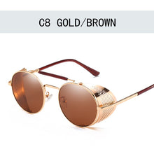 Carica l'immagine nel visualizzatore di Gallery, Occhiali da sole Steampunk retrò Occhiali da sole rotondi Designer Steam Punk Scudi in metallo Occhiali da sole Uomo Donna UV400 Gafas de Sol 66247 