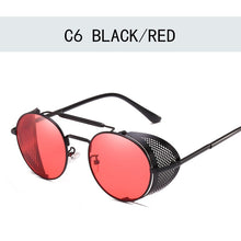 Carica l'immagine nel visualizzatore di Gallery, Occhiali da sole Steampunk retrò Occhiali da sole rotondi Designer Steam Punk Scudi in metallo Occhiali da sole Uomo Donna UV400 Gafas de Sol 66247 
