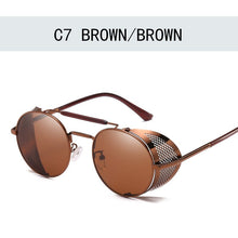 Carica l'immagine nel visualizzatore di Gallery, Occhiali da sole Steampunk retrò Occhiali da sole rotondi Designer Steam Punk Scudi in metallo Occhiali da sole Uomo Donna UV400 Gafas de Sol 66247 
