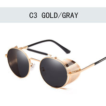 Carica l'immagine nel visualizzatore di Gallery, Occhiali da sole Steampunk retrò Occhiali da sole rotondi Designer Steam Punk Scudi in metallo Occhiali da sole Uomo Donna UV400 Gafas de Sol 66247 