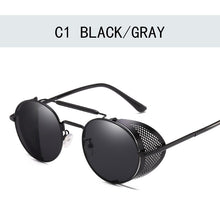 Carica l'immagine nel visualizzatore di Gallery, Occhiali da sole Steampunk retrò Occhiali da sole rotondi Designer Steam Punk Scudi in metallo Occhiali da sole Uomo Donna UV400 Gafas de Sol 66247 