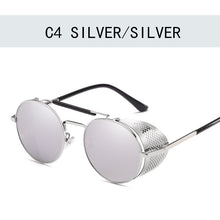 Carica l'immagine nel visualizzatore di Gallery, Occhiali da sole Steampunk retrò Occhiali da sole rotondi Designer Steam Punk Scudi in metallo Occhiali da sole Uomo Donna UV400 Gafas de Sol 66247 