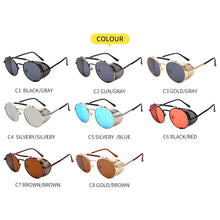 Carica l'immagine nel visualizzatore di Gallery, Occhiali da sole Steampunk retrò Occhiali da sole rotondi Designer Steam Punk Scudi in metallo Occhiali da sole Uomo Donna UV400 Gafas de Sol 66247 
