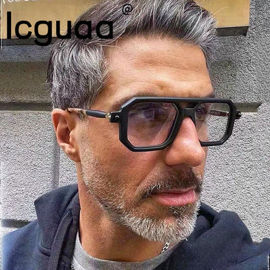 Retro Suqare Optical Sunglasses Transparent Gray Gradient Pink Literature Eye Wear Brand Design For Outdoor UV400 Oculos Escuros