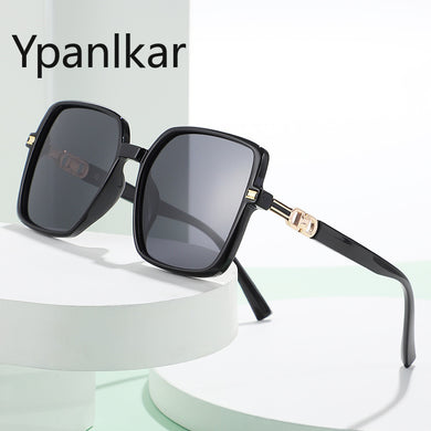 Retro TR90 Square Sunglasses Women's Korean Version Ins Large Frame Sunglasses Women's Street Photography Sunglasses