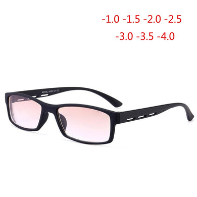 Retro TR90 Student Finished Myopia Glasses For Unisex Tea Lens Short-sighted Nearsighted Sunglasses -1.0 -1.5 TO -4.0
