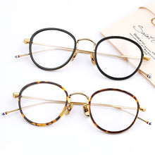 Load image into Gallery viewer, Retro Thom Brand Alloy Acetate Eyeglasses Frame Men Women Vintage Round Glasses TB905 Optical Myopia Prescription Eyewear