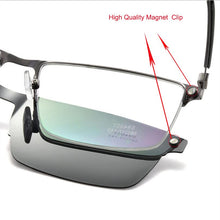 Load image into Gallery viewer, Retro Titanium Alloy Men&#39;s Magnetic Clips Polarized Sunglasses ,Male Business Myopia Glasses Frames, Metal Prescription Eyewear