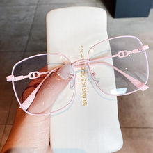 Load image into Gallery viewer, Retro Ultralight Alloy Anti-blue Light Women&#39;s Eyeglasses Black Pink Square Clear Glasses Frame Female Computer Eyewear Blue