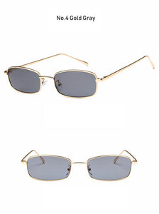 Retro Vinatge Small Rectangle Sunglasses Women Men Metal Frame Brand Designer Red Yellow Sun Glasses Stylish Party Eyewear UV400
