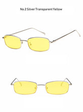 Load image into Gallery viewer, Retro Vinatge Small Rectangle Sunglasses Women Men Metal Frame Brand Designer Red Yellow Sun Glasses Stylish Party Eyewear UV400