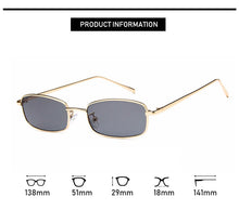 Load image into Gallery viewer, Retro Vinatge Small Rectangle Sunglasses Women Men Metal Frame Brand Designer Red Yellow Sun Glasses Stylish Party Eyewear UV400