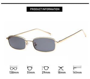 Retro Vinatge Small Rectangle Sunglasses Women Men Metal Frame Brand Designer Red Yellow Sun Glasses Stylish Party Eyewear UV400