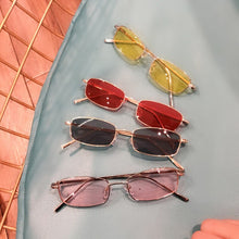 Load image into Gallery viewer, Retro Vinatge Small Rectangle Sunglasses Women Men Metal Frame Brand Designer Red Yellow Sun Glasses Stylish Party Eyewear UV400