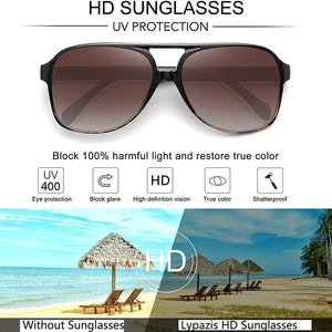 Retro Vintage Aviation Pilot Sunglasses Women Men Transparent Clear Frame Blue Lens Shades 70s 90s Yellow Tinted Sun Glasses