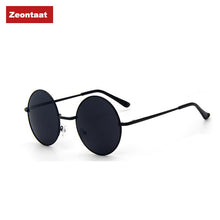 Load image into Gallery viewer, Retro Vintage Black Silver Gothic Steampunk Round Metal Sunglasses for Men Women Mirrored Circle Sun Glasses Male Oculos