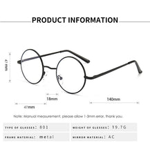 Carica l'immagine nel visualizzatore di Gallery, Retro Vintage Gaming Computer Glasses for Women Men Anti Blue Light Metal Frame Clear Lens Round Circle Eyeglasses Eyewear