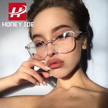 Load image into Gallery viewer, Retro Vintage Glasses Women Clear Lens Oval Nerd Glass Frame Attractive Party Eyewear Selfie Pose Lady Soild Glasses