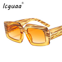 Load image into Gallery viewer, Retro Vintage Sunglasses Personality Stripes Square Thick Frame Eye Glasses Wear очки солнечные женские Gafas Oculos Sunglasses